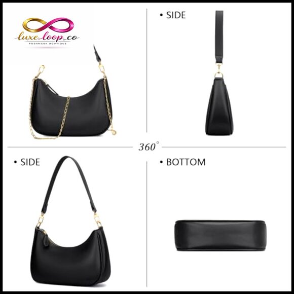 Retro Hobo Shoulder Bag Elegant PU Leather Crossbody Clutch Purse - Picture 5 of 7